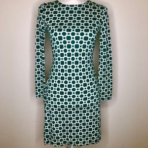 Banana Republic Geometric Green White Dress 2P